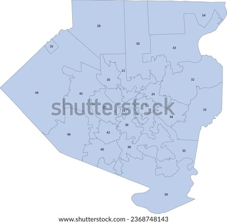 Pennsylvania State Allegheny county Map of House of Representatives Districts