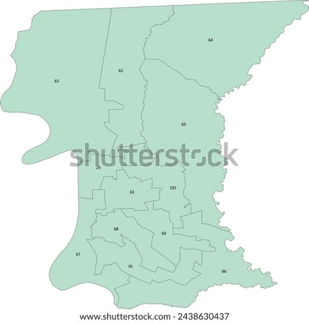 US Louisiana East Baton Rouge Parish Baton Rouge City House of Representative District Map