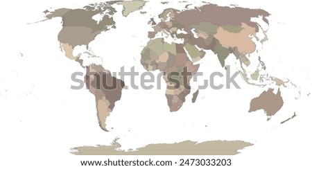 World map with Countries in World Wagner V Projection