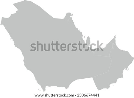 GCC-Gulf Cooperation Council map in single color