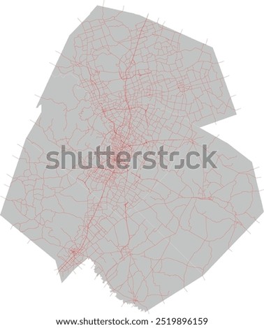 US Texas Travis County Greater Austin County map with Bicycle Corridors 2035