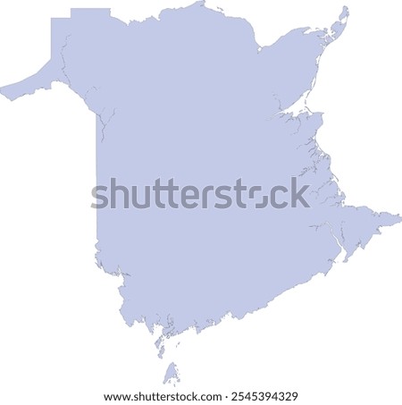 Canada New Brunswick Province Map with outline