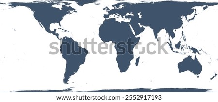 World map with outline in NSIDC Equal-Area Scalable Earth Grid (EASE-Grid) Global coordinate system