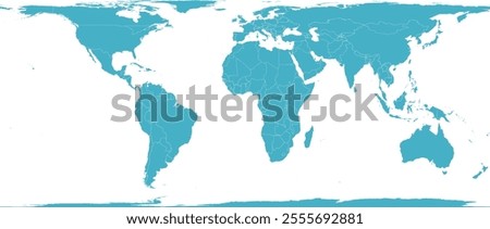 World Map with country boundary in NSIDC EASE Grid Global coordinate system