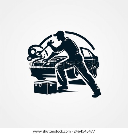 car mechanic logo design concept, vector