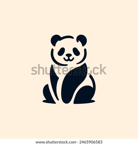 panda logo design concept icon