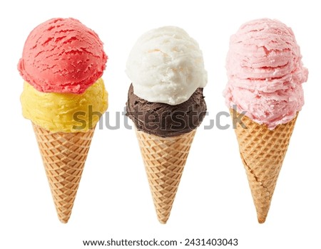 Similar – Image, Stock Photo Soft vanilla ice cream with chocolate stick