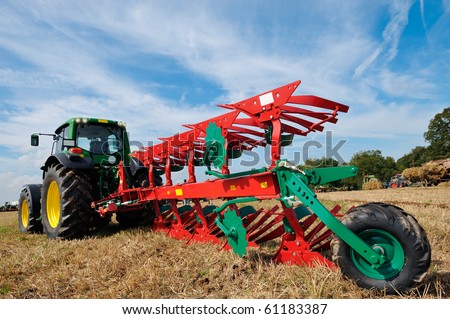 The Tractor - Modern Farm Equipment In Field Stock Photo 61183387 ...