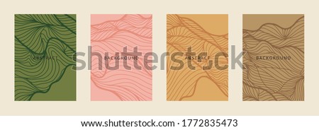 Social media banners, a beautiful line-art set of social media post templates with minimal abstract organic shapes, can be used also card, cover, Vector illustration.