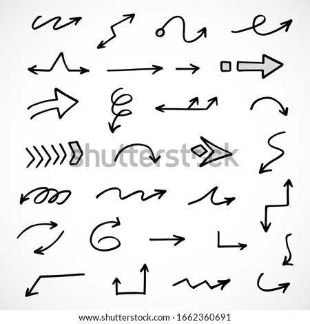 vector set of hand-drawn arrows 