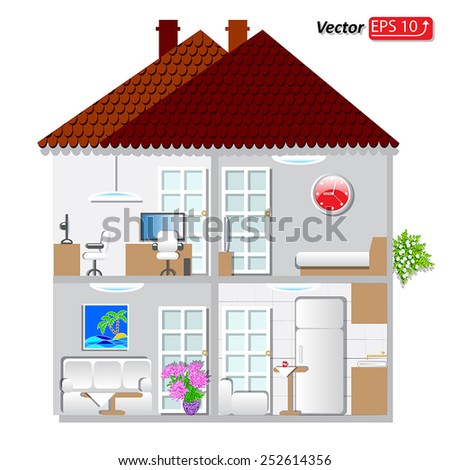 part of architectural project. Home Building Architecture Blueprint Layout Detailed architectural plan. EPS10 vector illustration