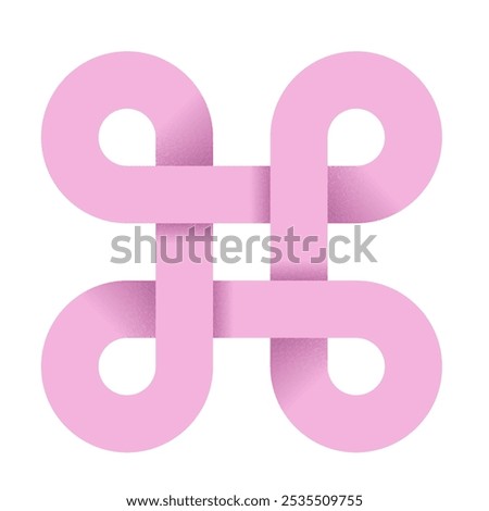 Pink endless knot. Vector logo.