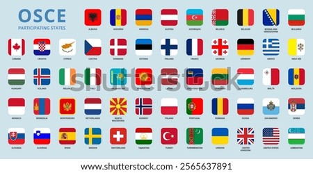 Square flags of OSCE members.