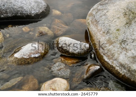 Detail of stones and water, Ticino river, Italy