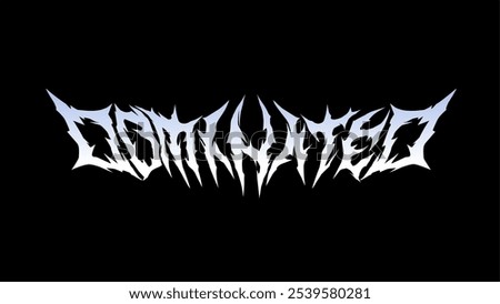 Dominated, vector logo with sharp, aggressive typography. Perfect for bands, album covers, merchandise, and dark-themed branding. Ideal for those seeking a bold, edgy design