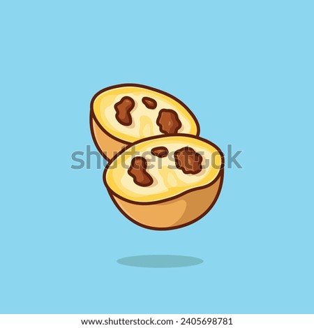 Portuguese egg tart simple cartoon vector illustration portuguese traditional food concept icon isolated