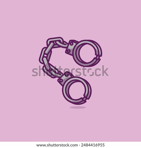 handcuffs of arrest cartoon vector illustration National Day of Justice concept icon isolated