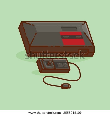 Simple game console and controller SE GA Master System cartoon vector illustration Collection of game console concept icon isolated