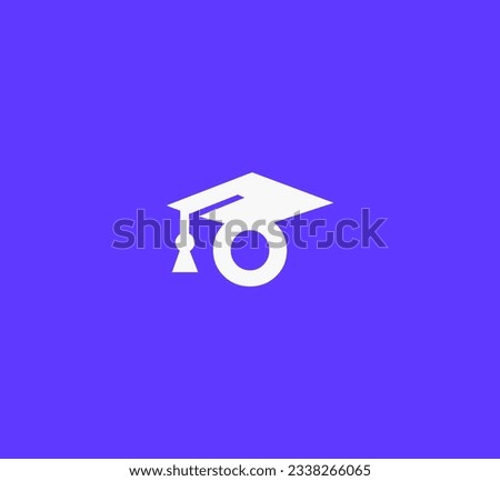 O letter Education vector logo template. This design use student hat and cap symbol. Suitable for student and university.