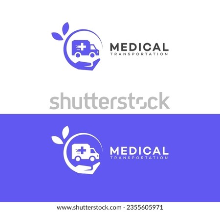 medical transportation logo Design Template Vector icon