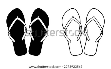 Summer beach swimwear sandals silhouette 