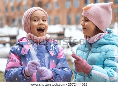 Similar – Image, Stock Photo Icicle (2) Ice Winter