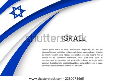 Vector abstract elements of flag of Israel on a white backdrop with place for text