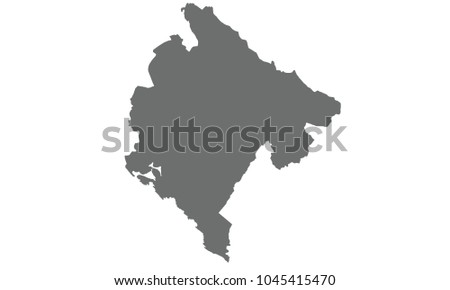 Montenegro map gray color