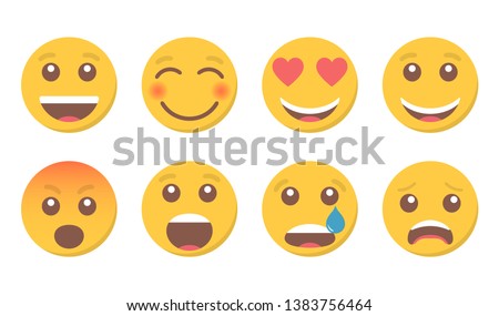 Set of smile emoji for social media