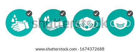 Similar – Image, Stock Photo Man with sanitary mask with possible olive allergy or fear of coronavirus