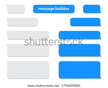 Set of message bubbles chat boxes with shadow