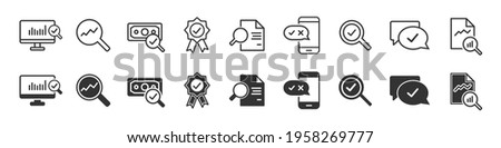 Check and audit icons collection in two different styles Stock foto © 