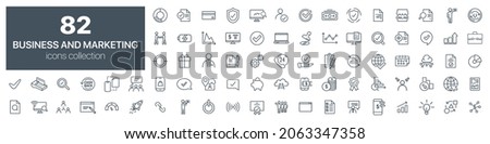 Business and marketing line icons collection. Vector illustration eps10