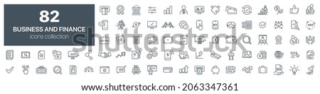 Business and finance line icons collection. Vector illustration eps10