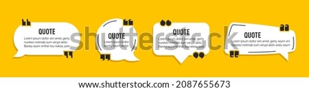 Quote text speech bubble collection in a flat design Imagine de stoc © 