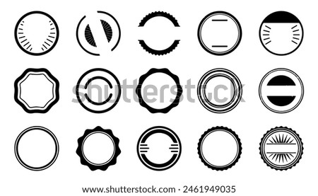 Seal stamp circle badges collection. Set of blank stamp label for guarantee, quality, approved. Vector vintage circle stamp