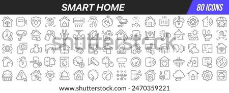 Smart home line icons collection. Big UI icon set in a flat design. Thin outline icons pack. Vector illustration EPS10