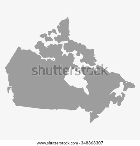 Map  of Canada in gray on a white background