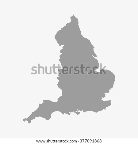 Map  of England in gray on a white background