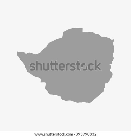 Zimbabwe  map in gray on a white background