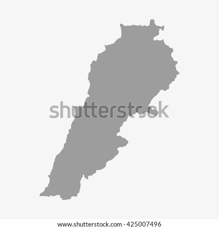 Lebanon  map in gray on a white background
