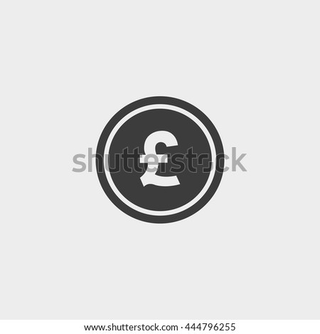 Pound icon in a flat design in black color. Vector illustration eps10