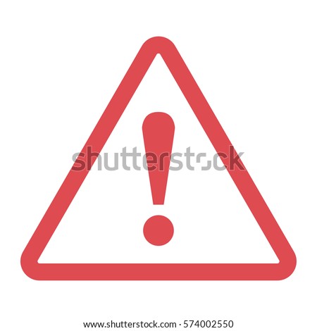 Danger sign in a flat design on a white background