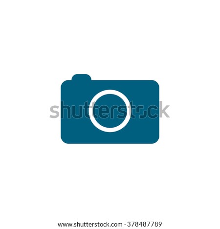 Photo Camera. Vector Icon Blue - 378487789 : Shutterstock