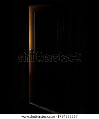 Similar – Image, Stock Photo Light behind the door covered with a curtain