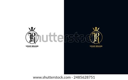 R king logo. Letter r icon, king. Graphic vector illustration design