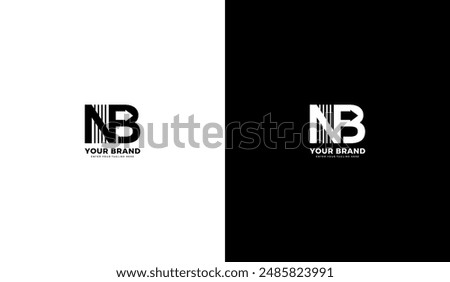 NB letter logo. NB icon, elegant, arrow, minimalist. Creative graphic design vector illustration