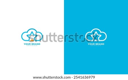 Star cloud logo, star cloud icon. Vector illustration design