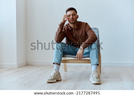 Similar – Image, Stock Photo Portrait of Sad Young Woman Looking Down