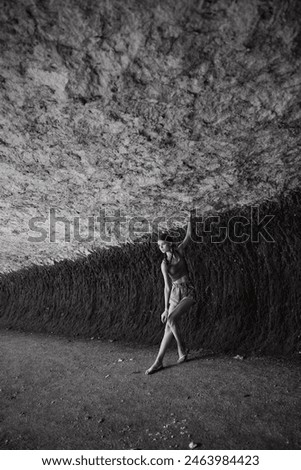 Similar – Image, Stock Photo Woman photographing rocky formations on smartphone